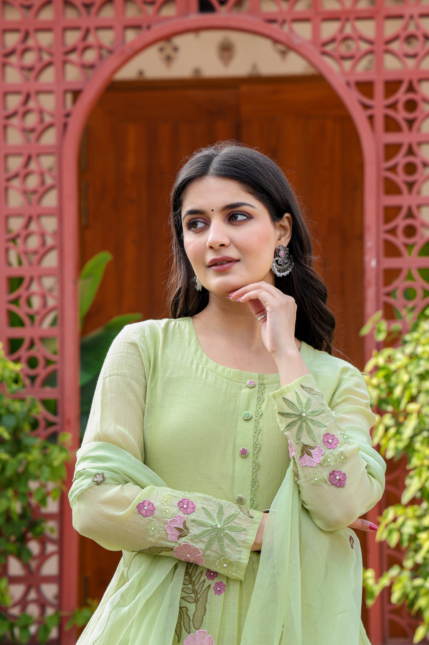 Emerald Enchantment Chanderi Suit Set
