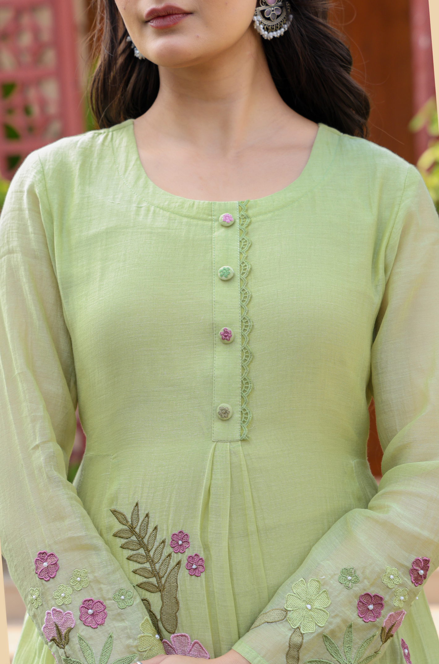 Emerald Enchantment Chanderi Suit Set
