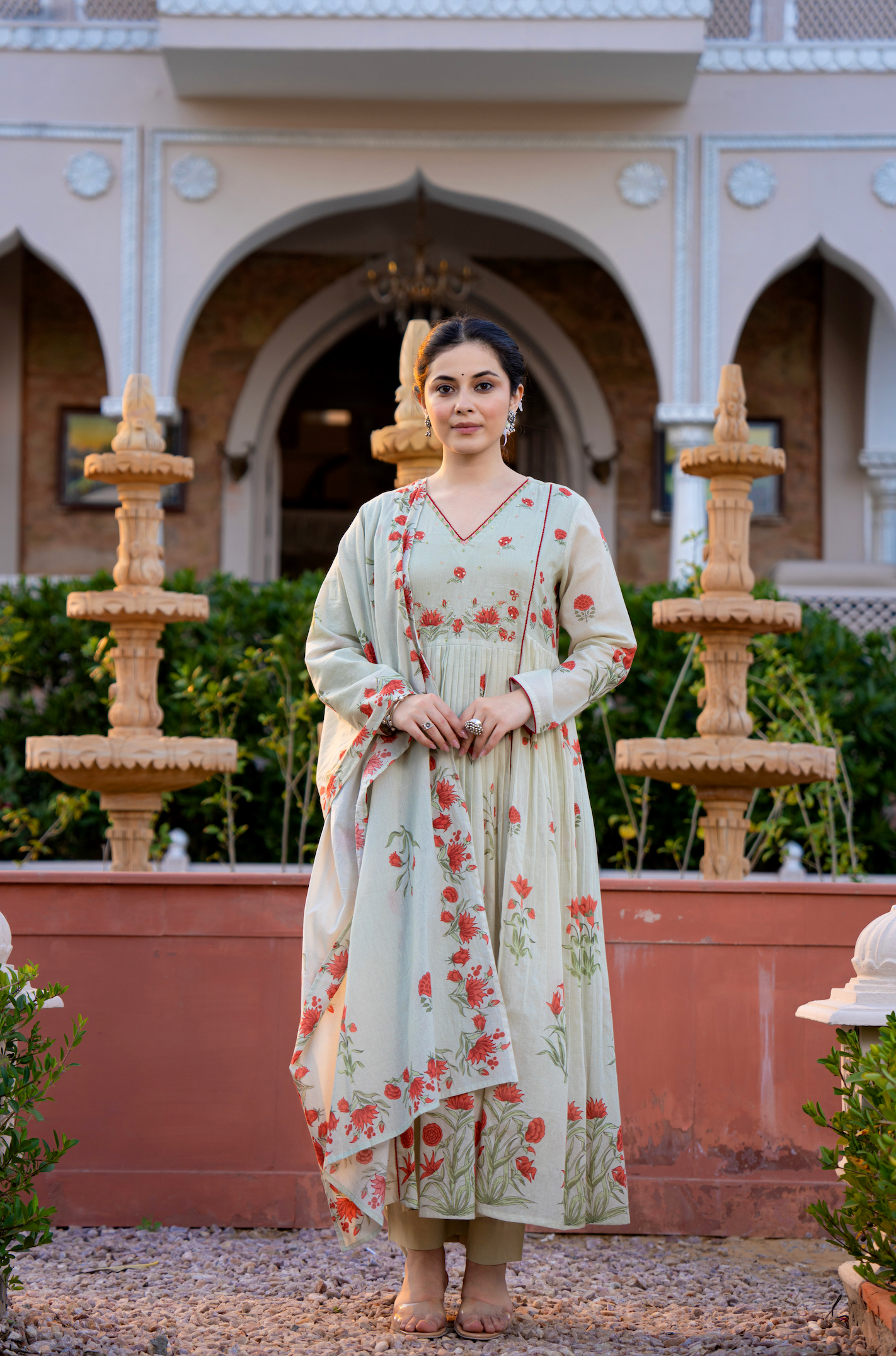 Serene Sky Cotton Suit Set
