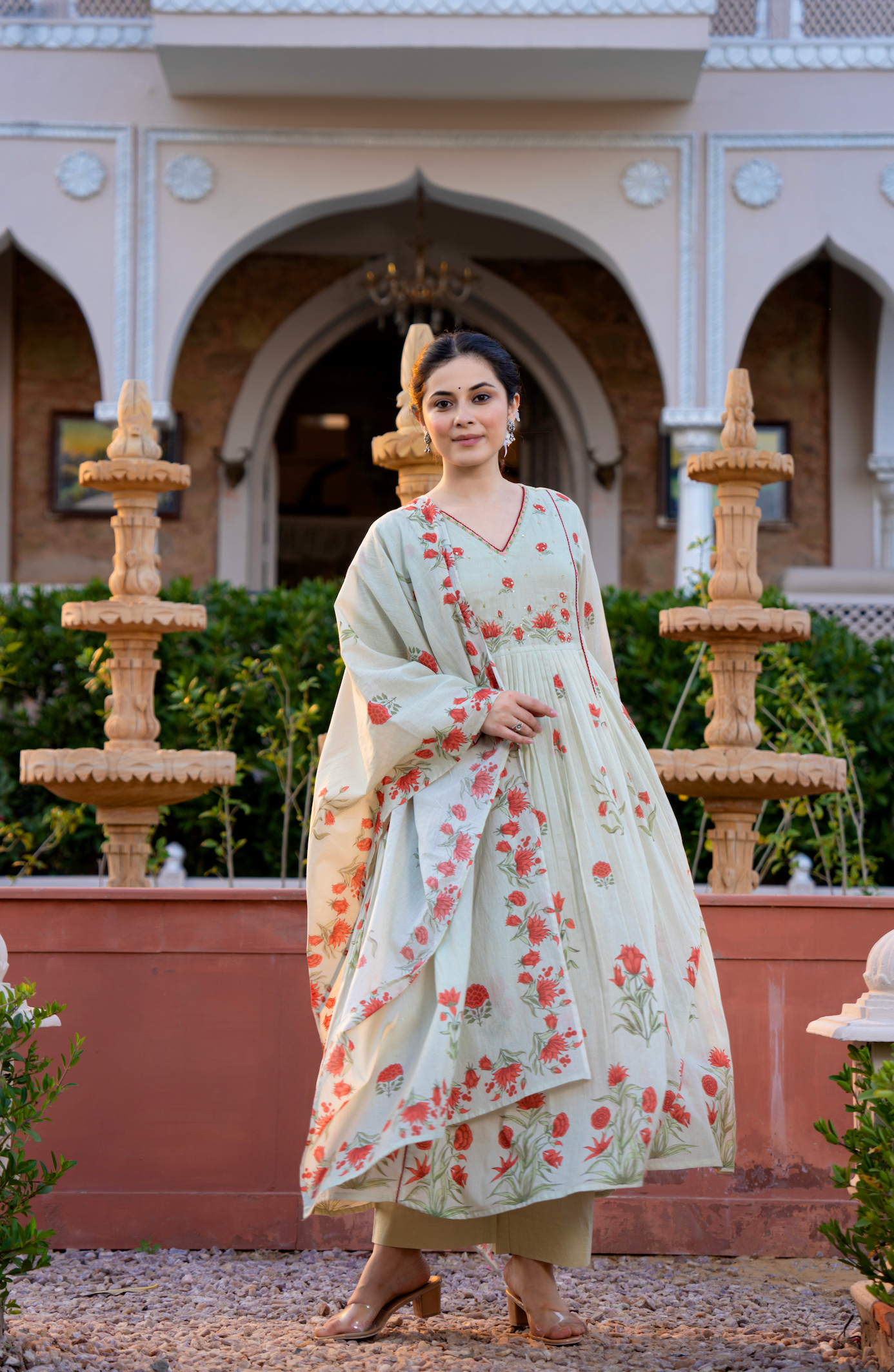 Serene Sky Cotton Suit Set