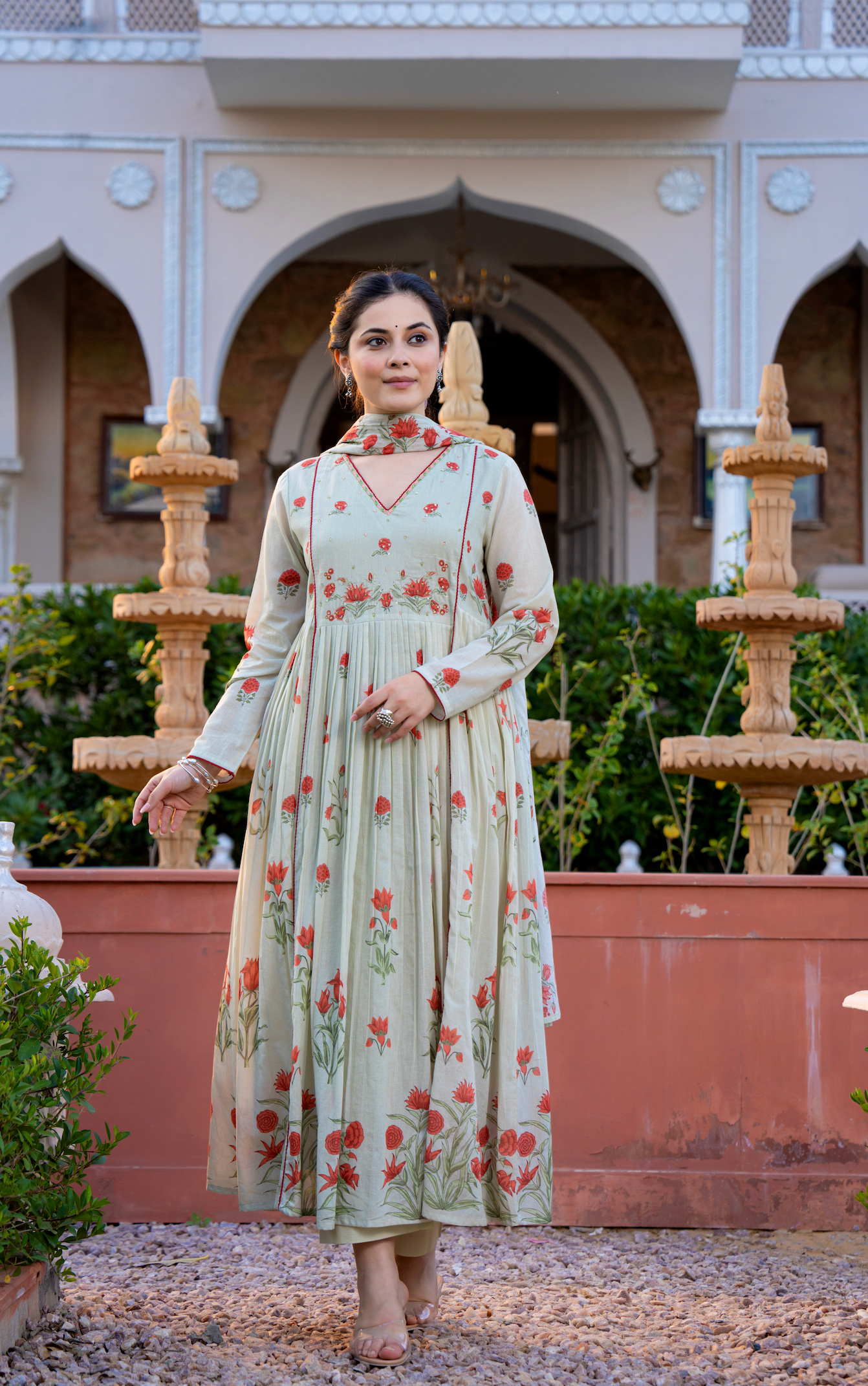 Serene Sky Cotton Suit Set