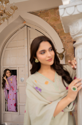 Coastal Lilac Cotton Suit Set