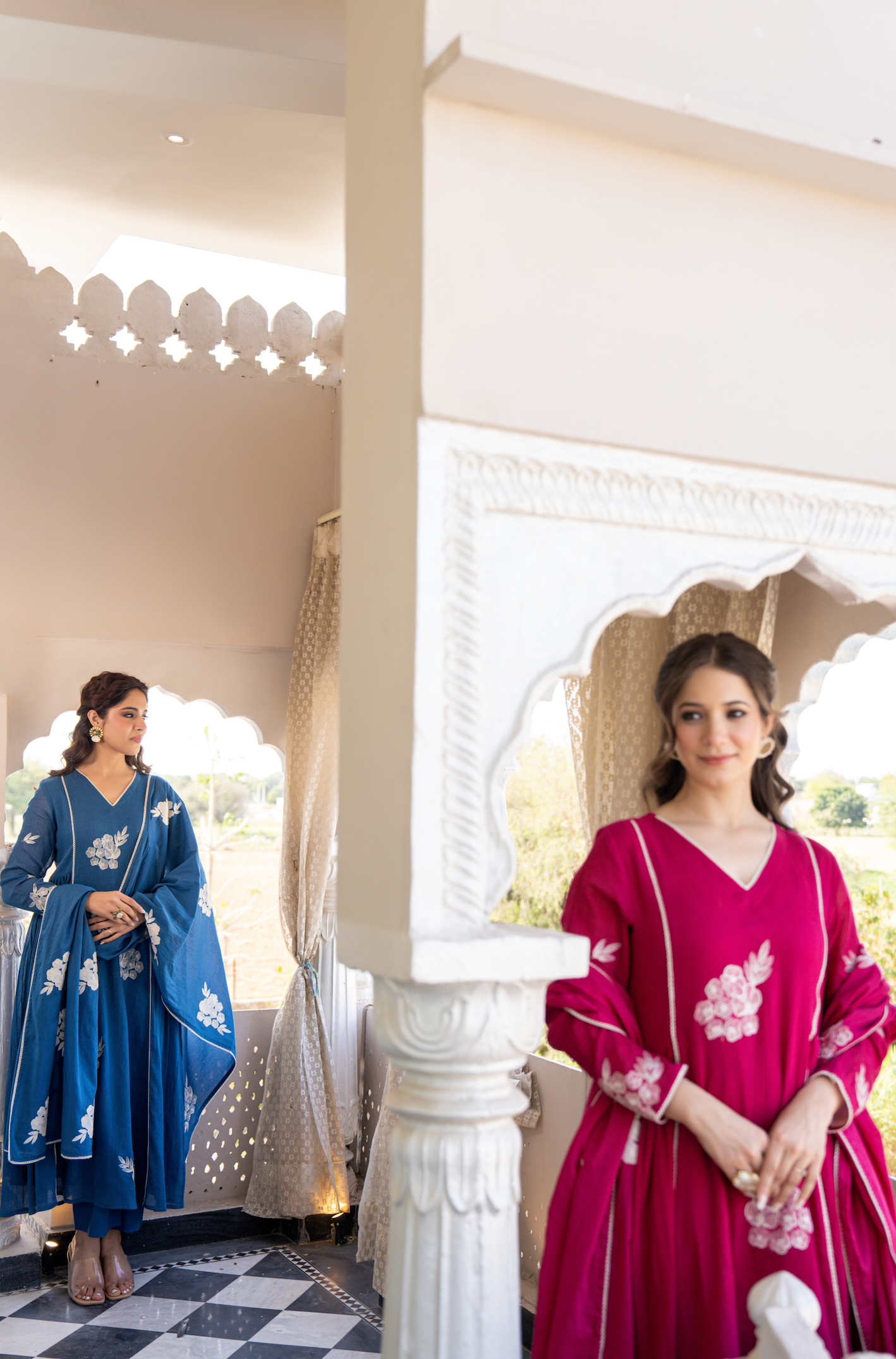 Azure Bloom Suit Set