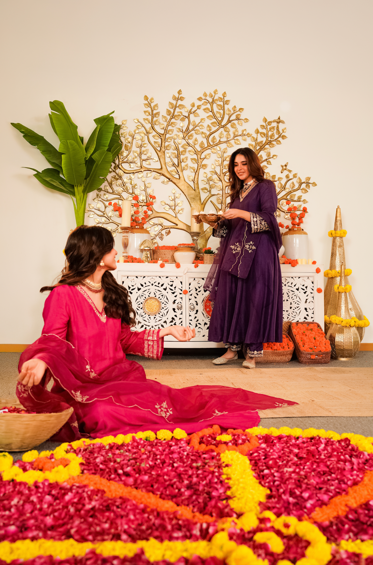 Ruby Bloom Russian Silk Suit Set