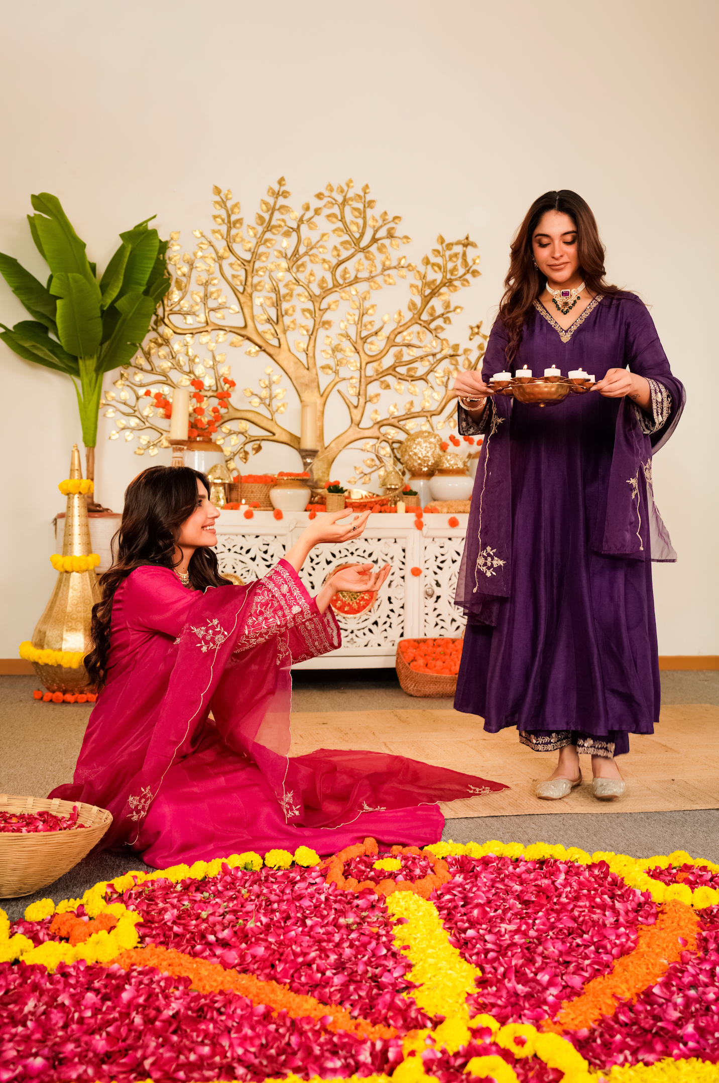 Ruby Bloom Russian Silk Suit Set