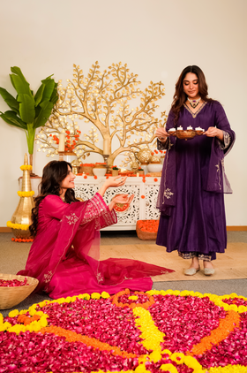 Ruby Bloom Russian Silk Suit Set