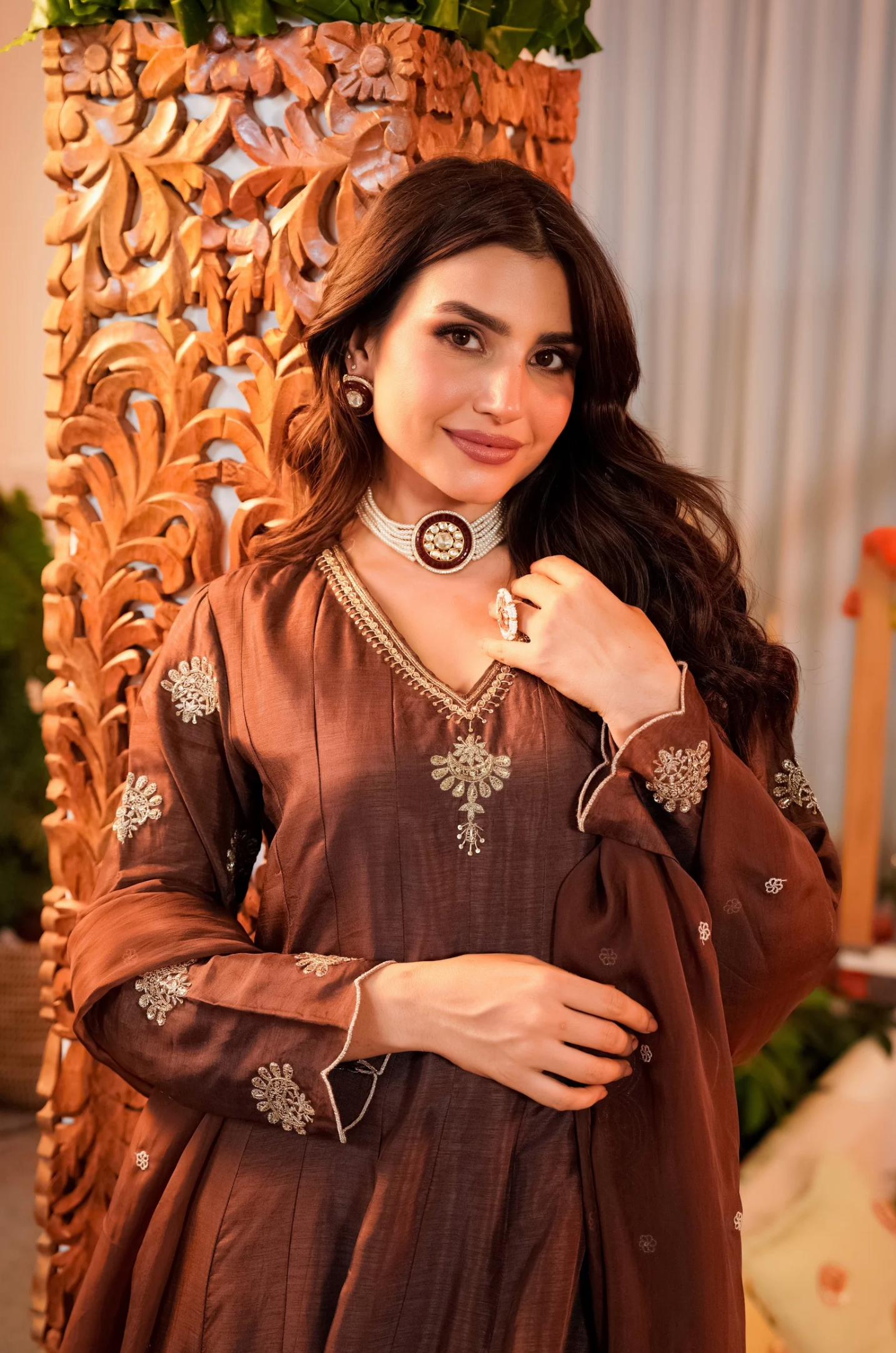 Mocha Royale Satori Silk Suit Set