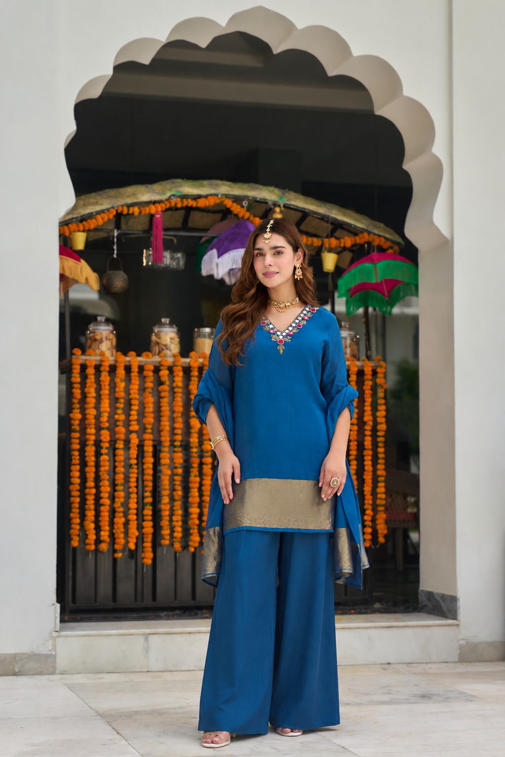 Ocean Blue Grace Kurta Set