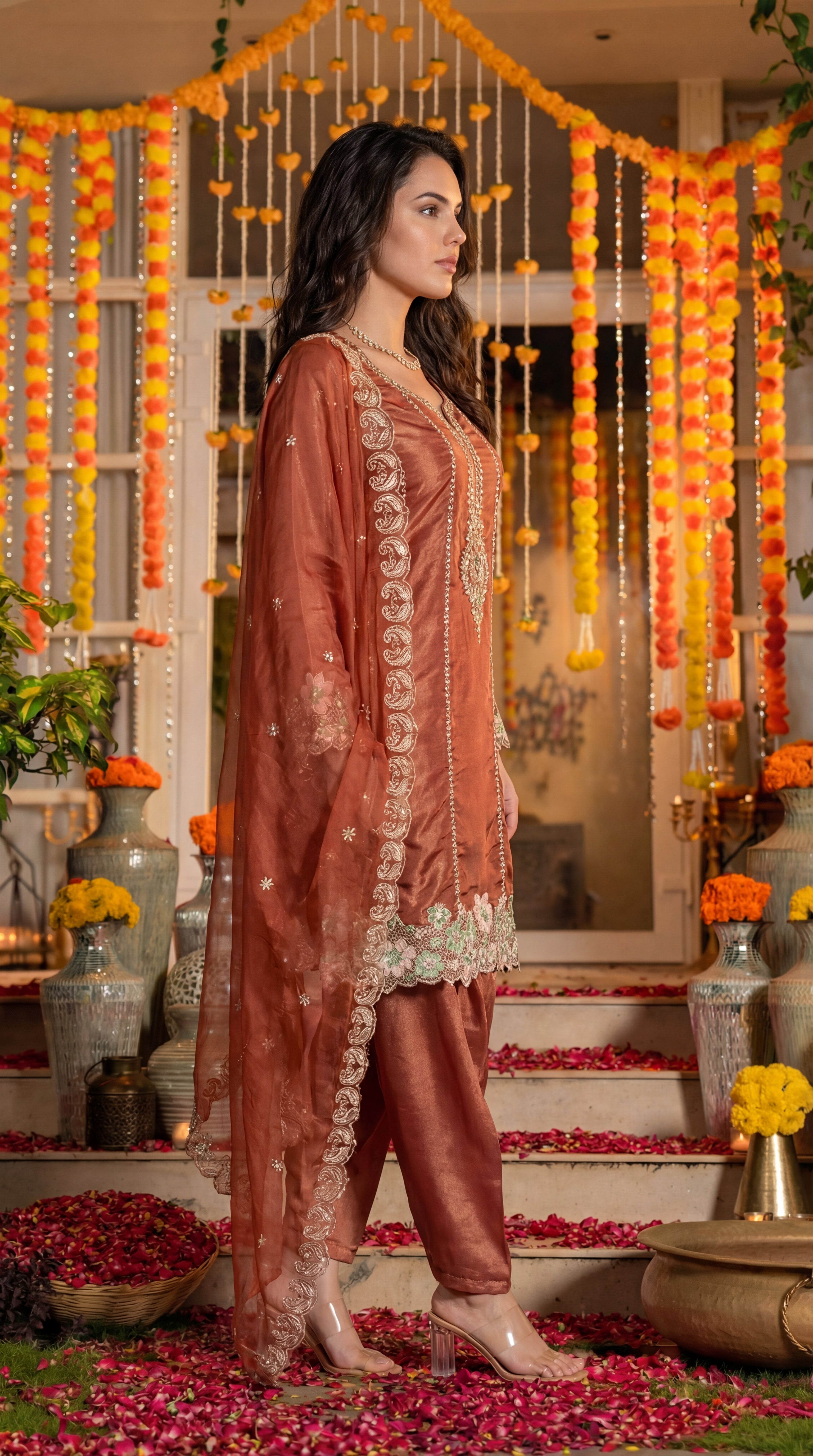 Amber Marigold Mist Swiss Tissue Suit Set