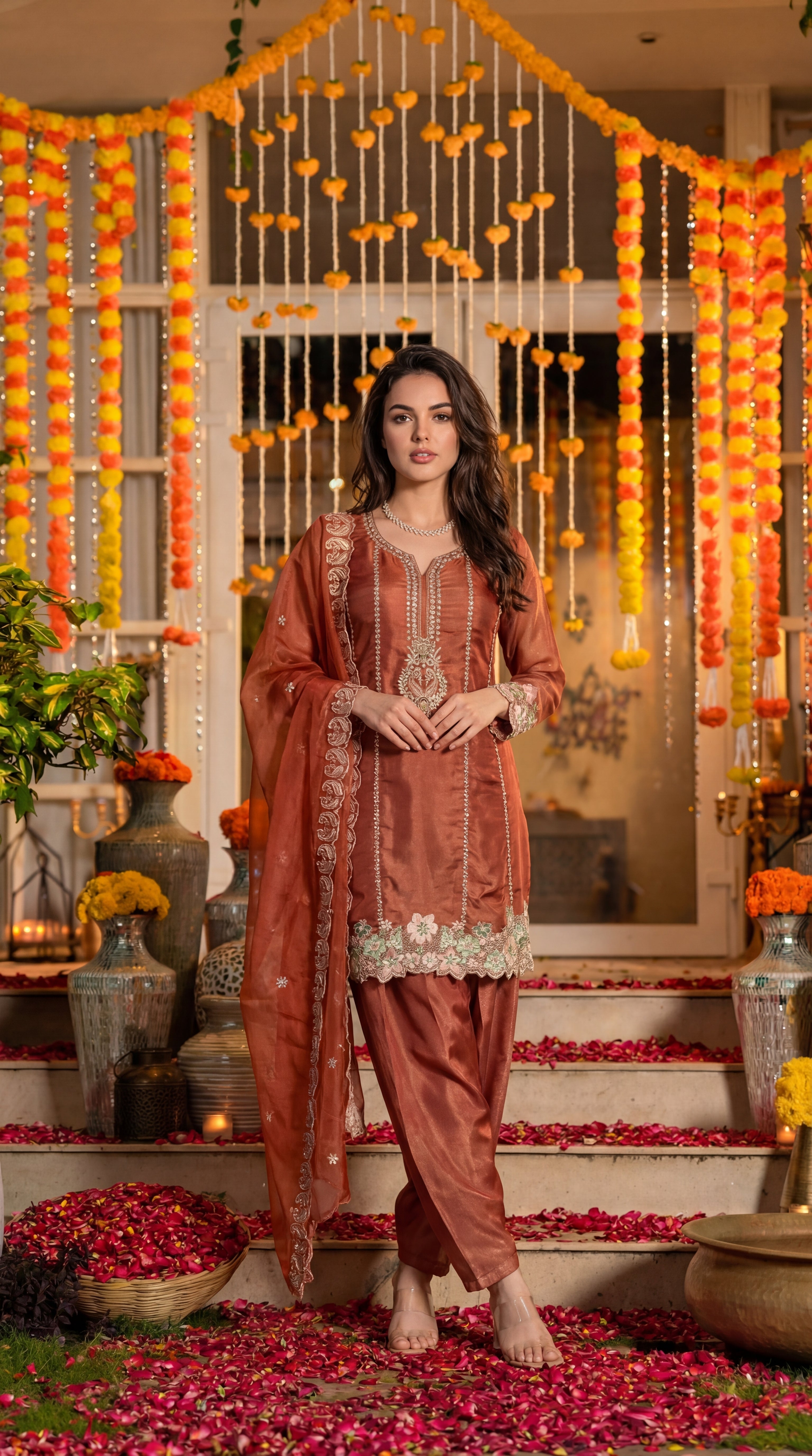 Amber Marigold Mist Swiss Tissue Suit Set