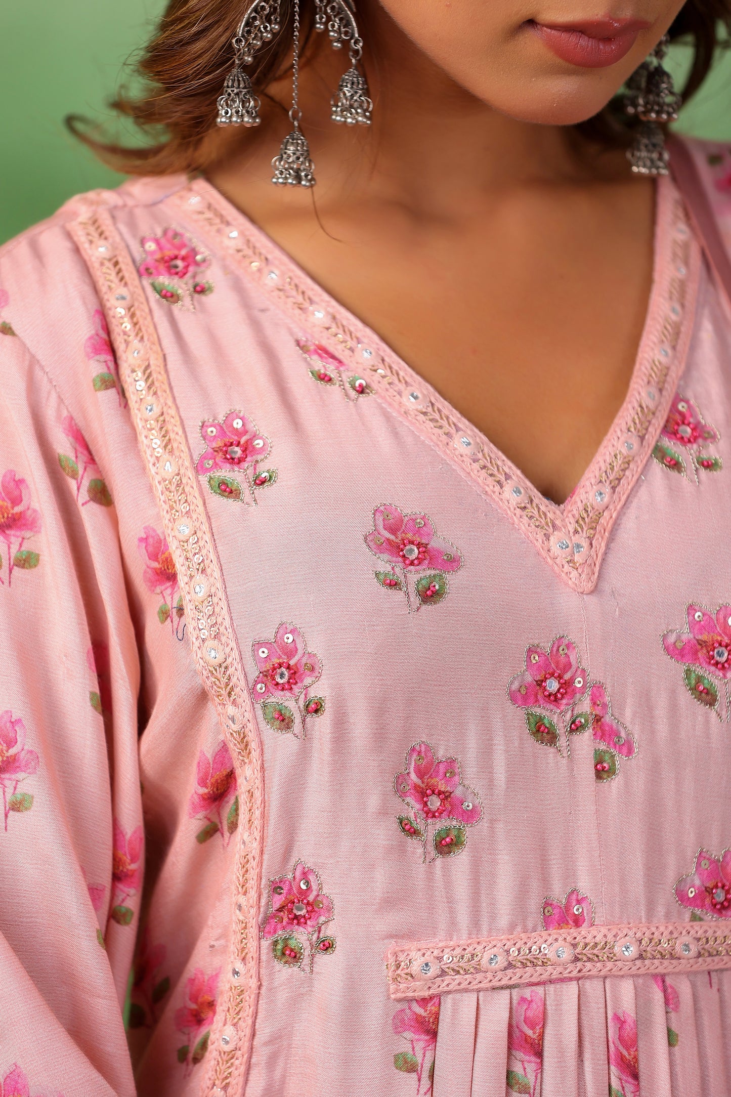 Rose Pink Anarkali Set
