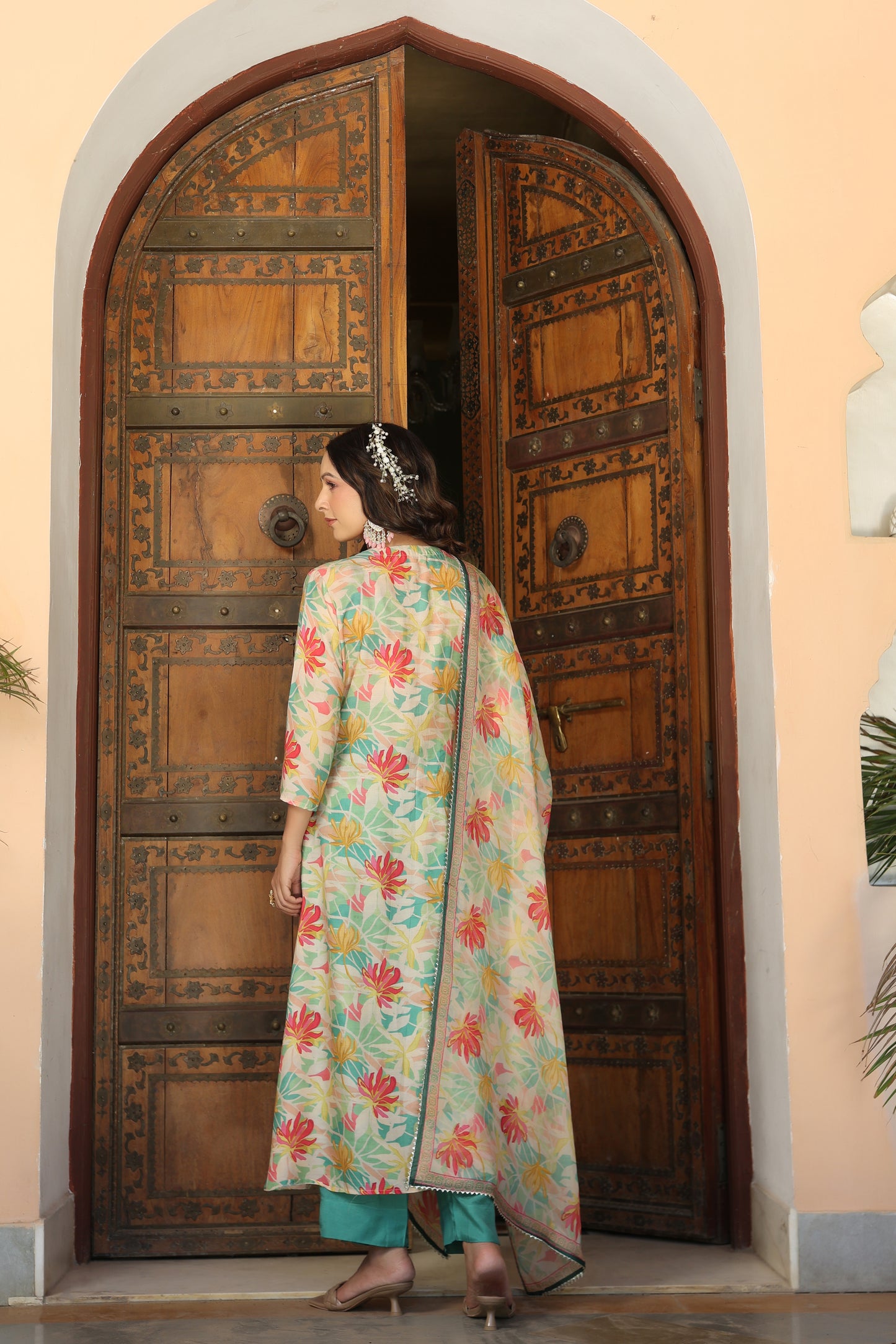 Floral Green printed suit set
