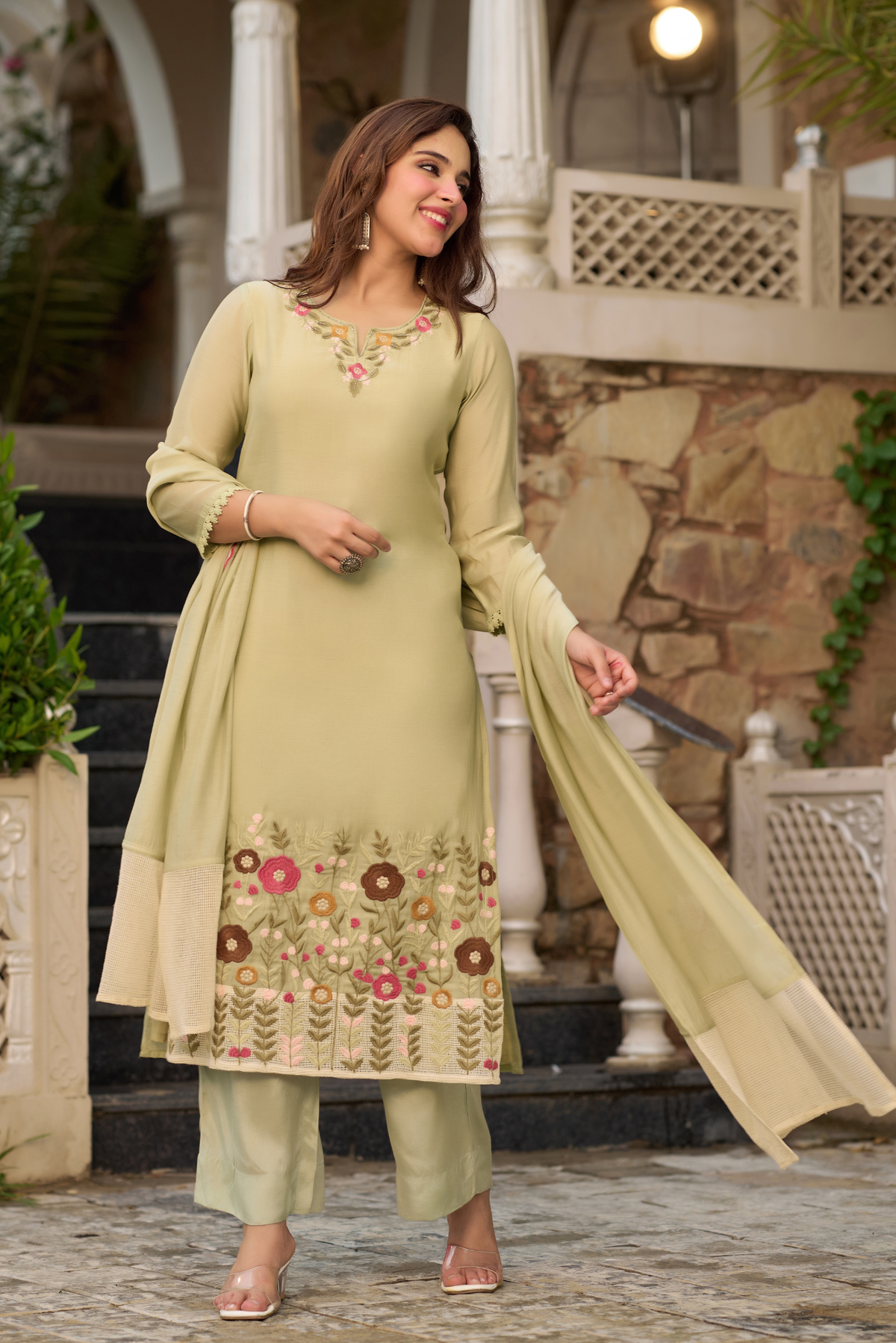 Sage Blossom Kurta Set