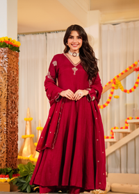 Crimson Royale Satori Silk Suit Set