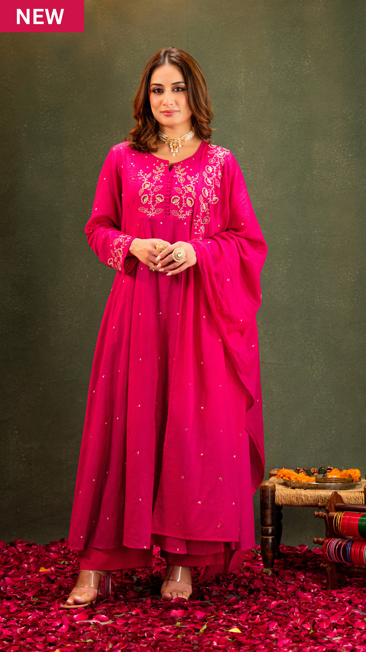 Rosé Whisper Anarkali Suit Set