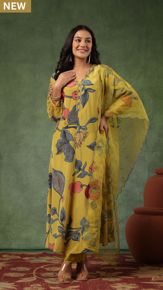 Yellow Shades Of Blue Suit Set
