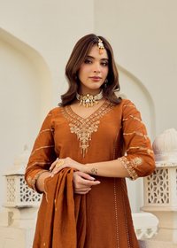 Rust Royale Embroidered Suit Set