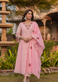 Petal Grace Cotton Dobby Suit Set