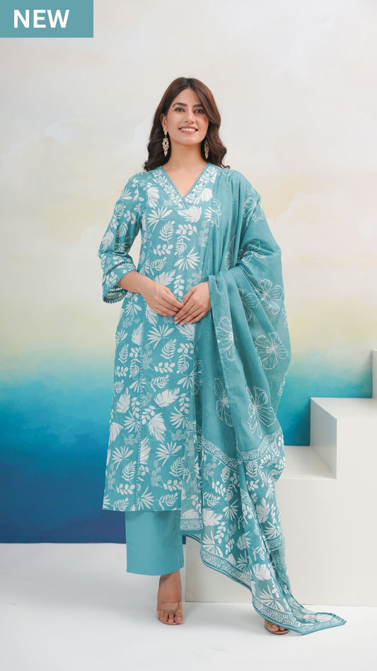 Teal Blue Suit Set