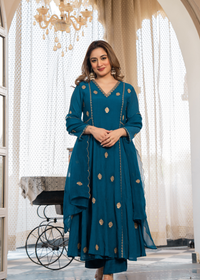 Teal Festive Kurta Set