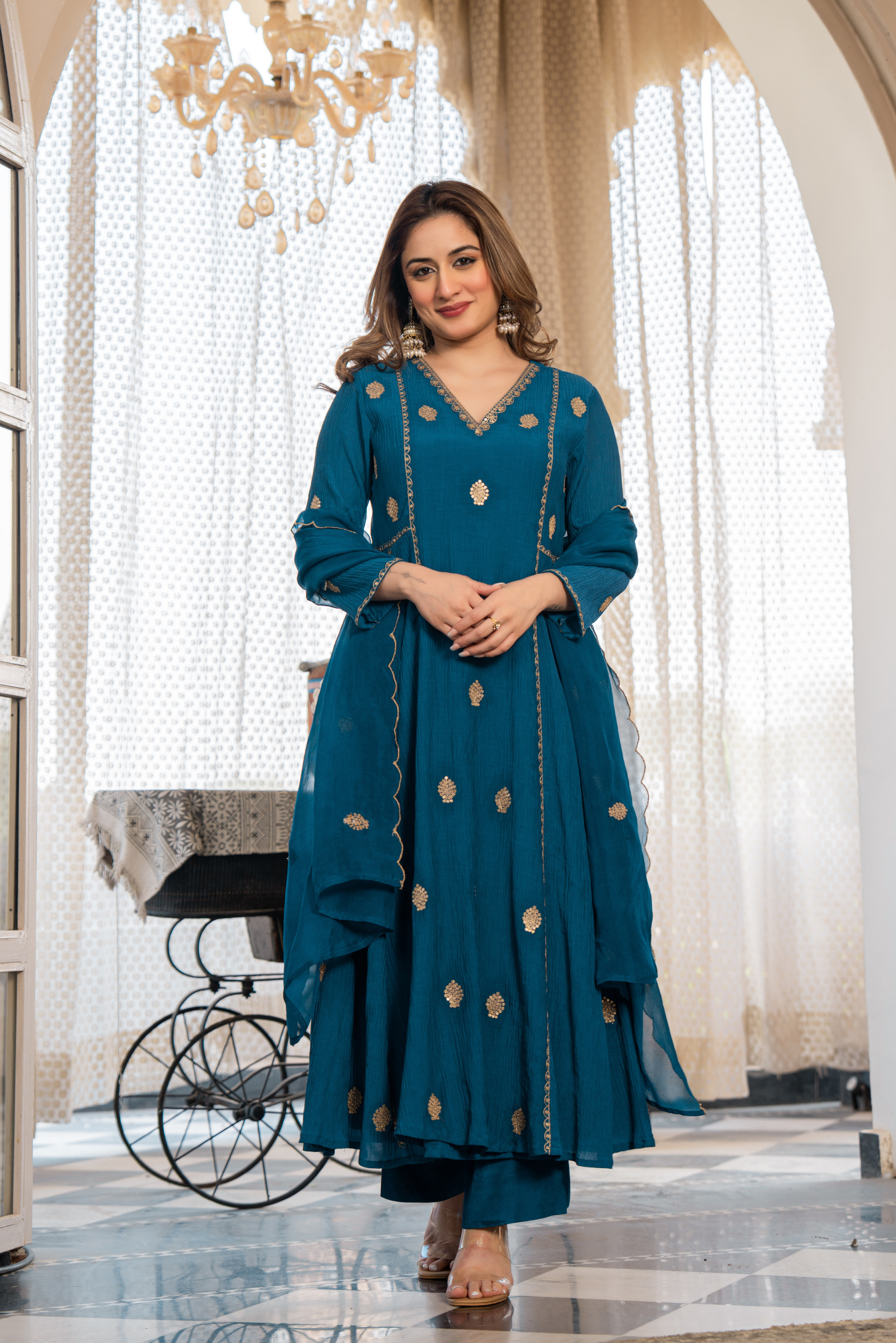 Teal Festive Suit Set