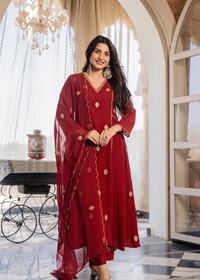 Red Festive Kurta Set