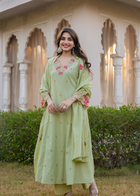 Floral Ease Cotton Dobby Suit Set