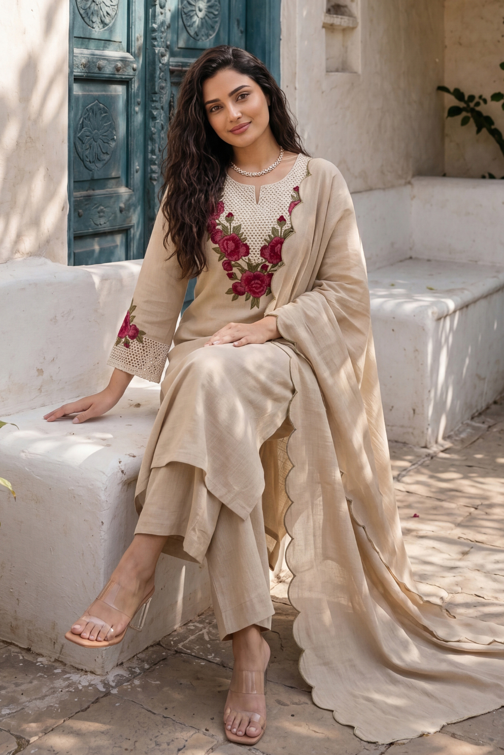 Ivory Petal Suit Set