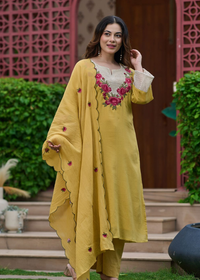 Mustard Rosette Suit Set