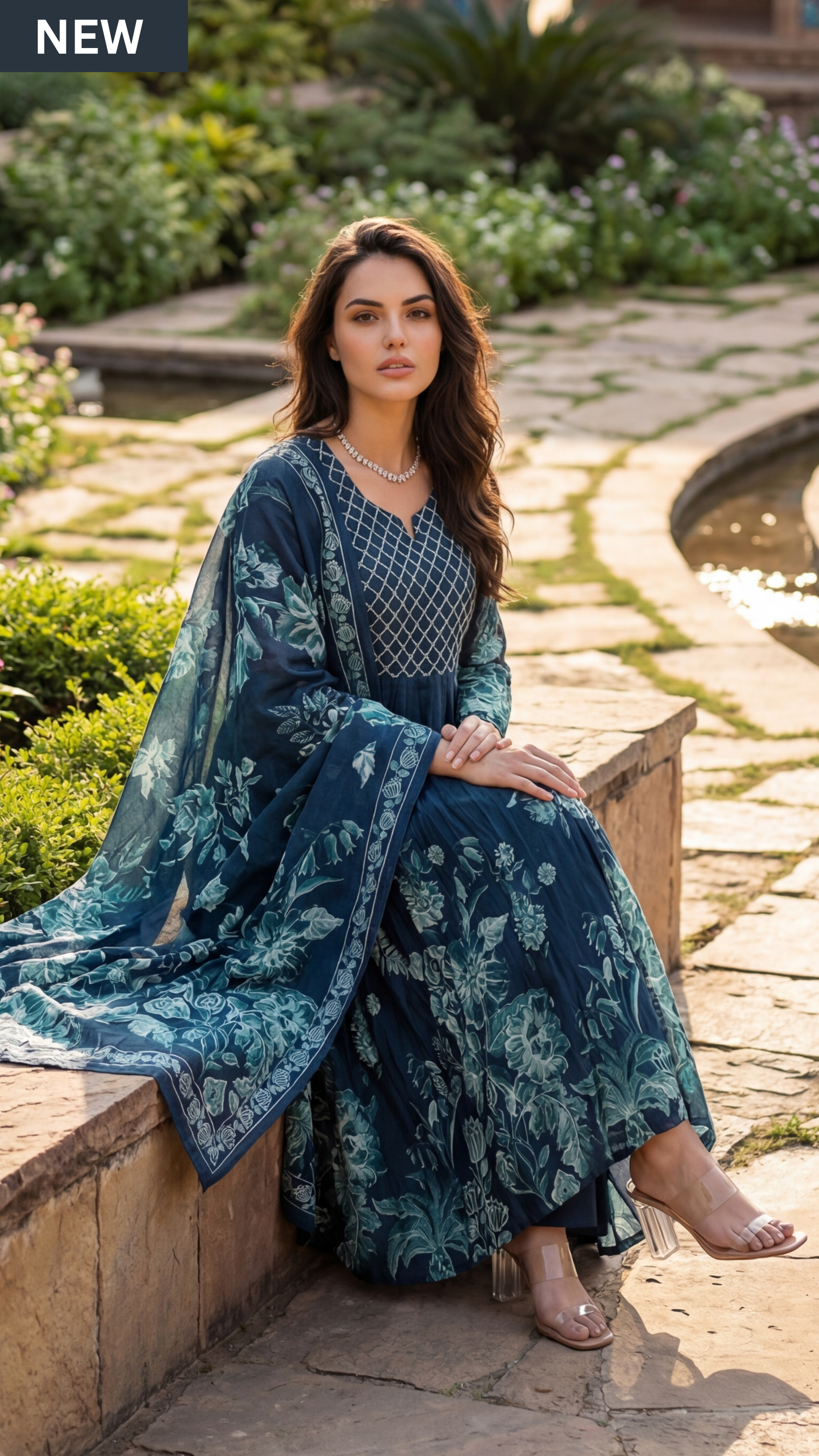 Teal Floral Flow Suit Set