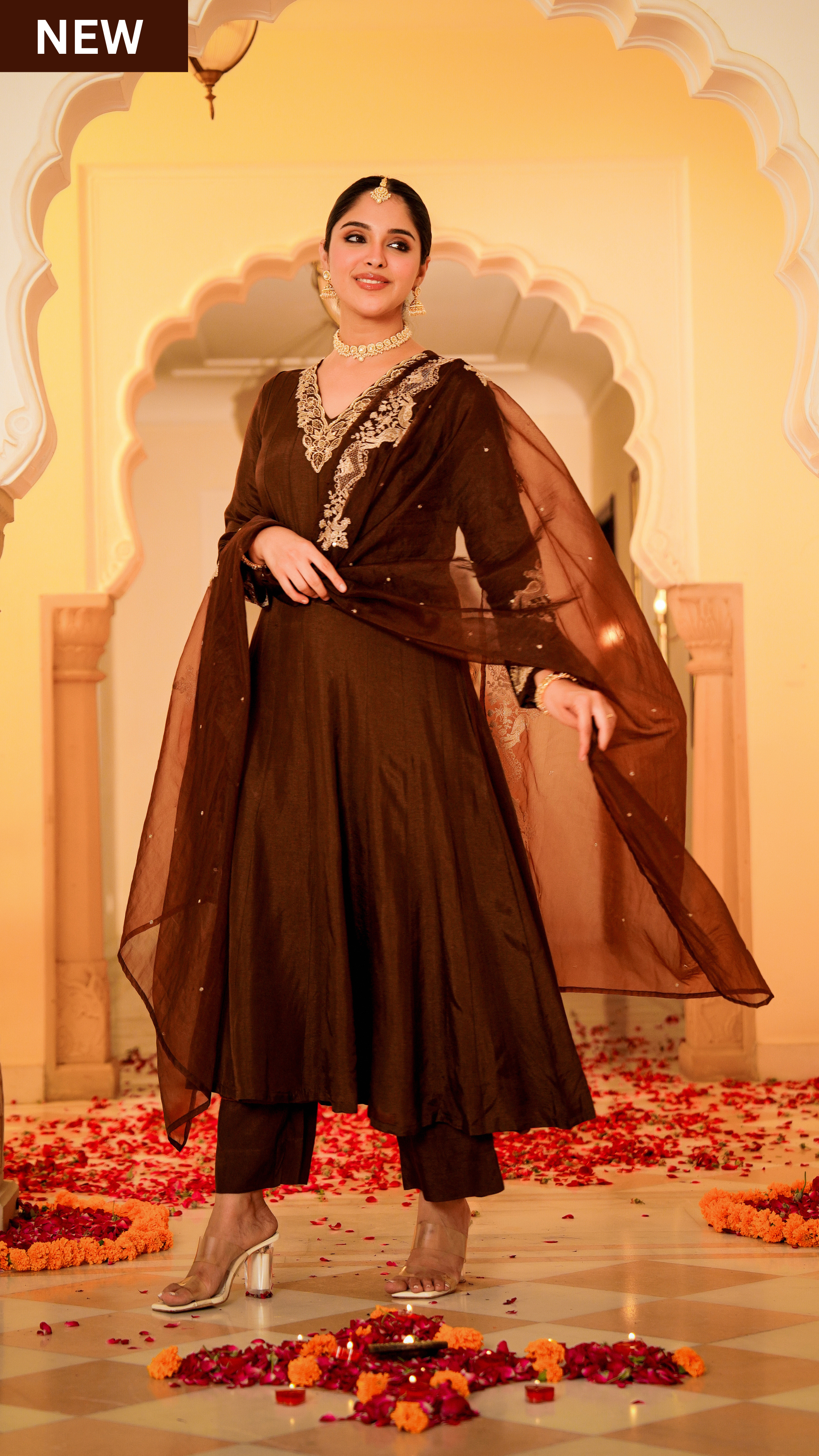 Mocha Royale Russian Silk Suit Set