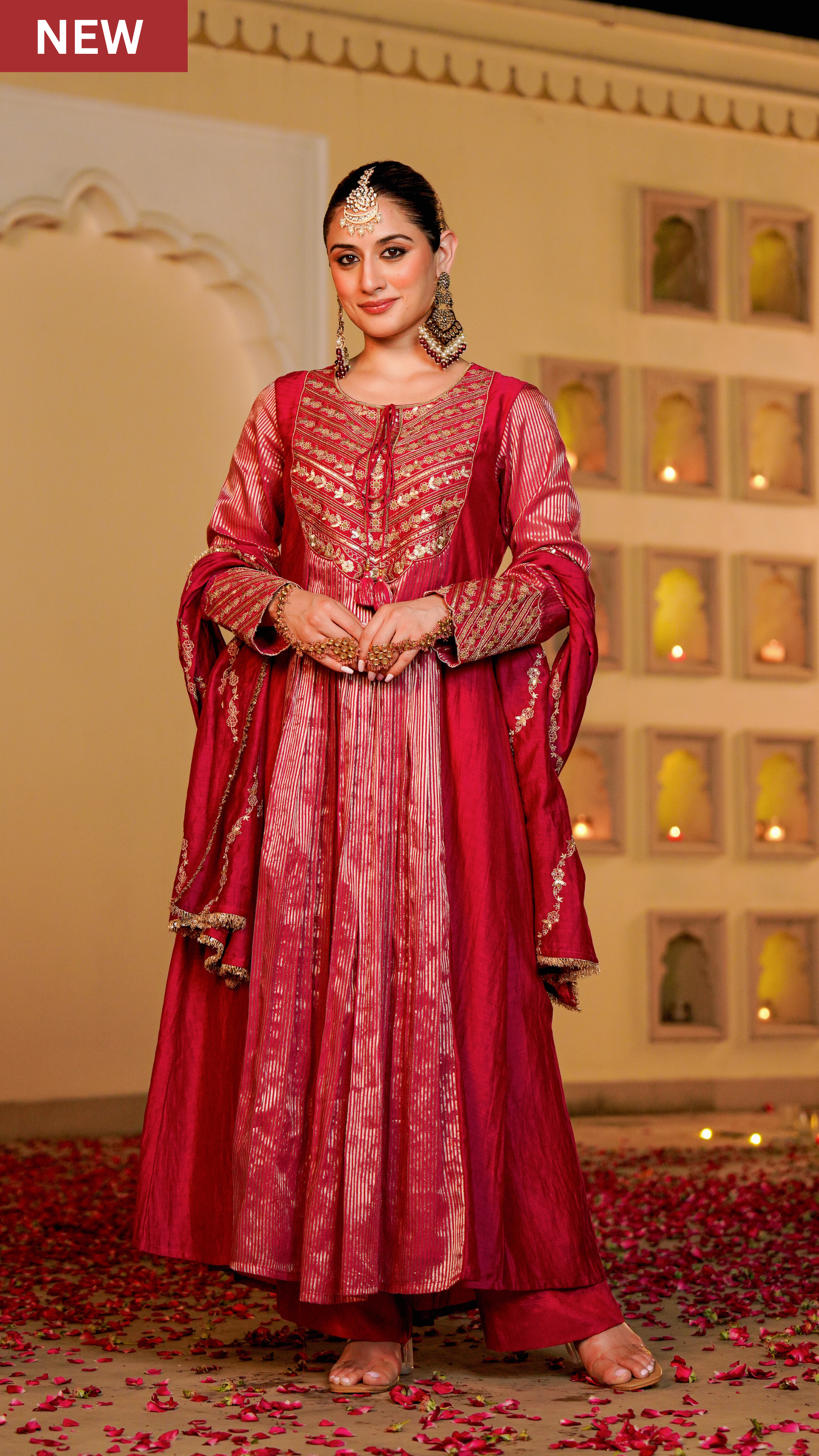 Blush Royale Flared Chanderi Suit Set