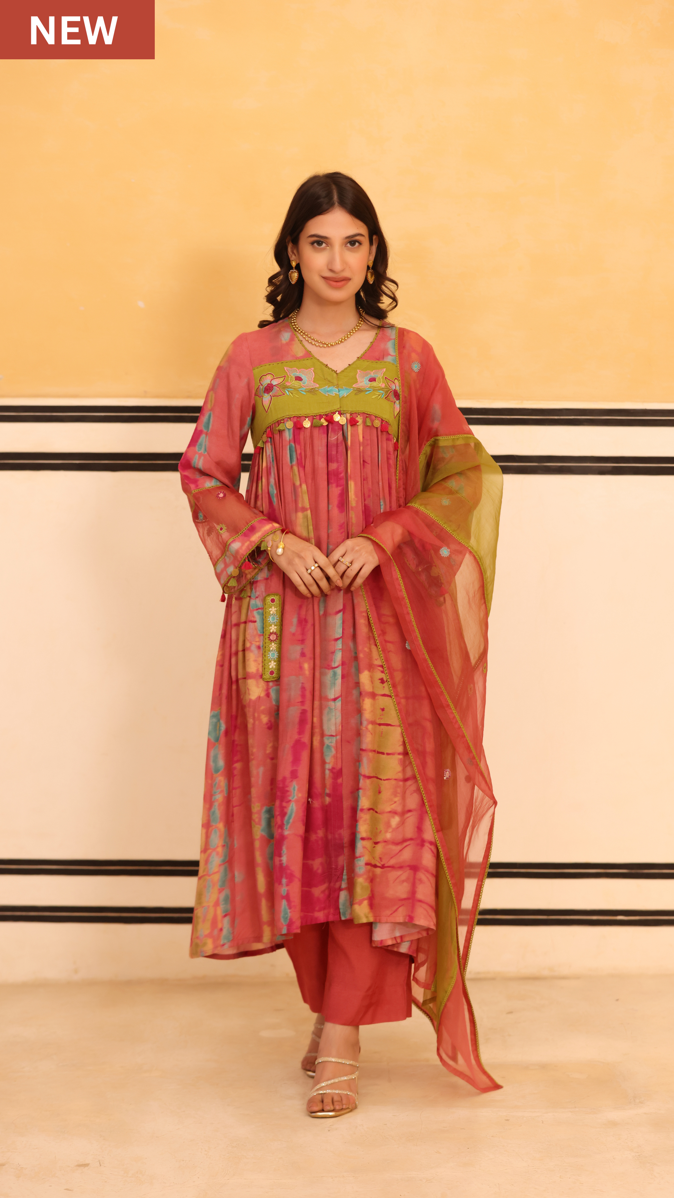 Pink Aura Flared Suit Set