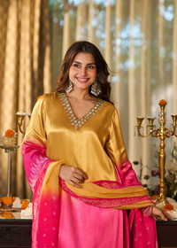 Gulabi Noor Ombre Suit Set