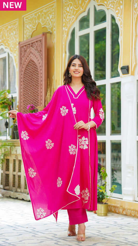 Fuscia Pink Suit Set