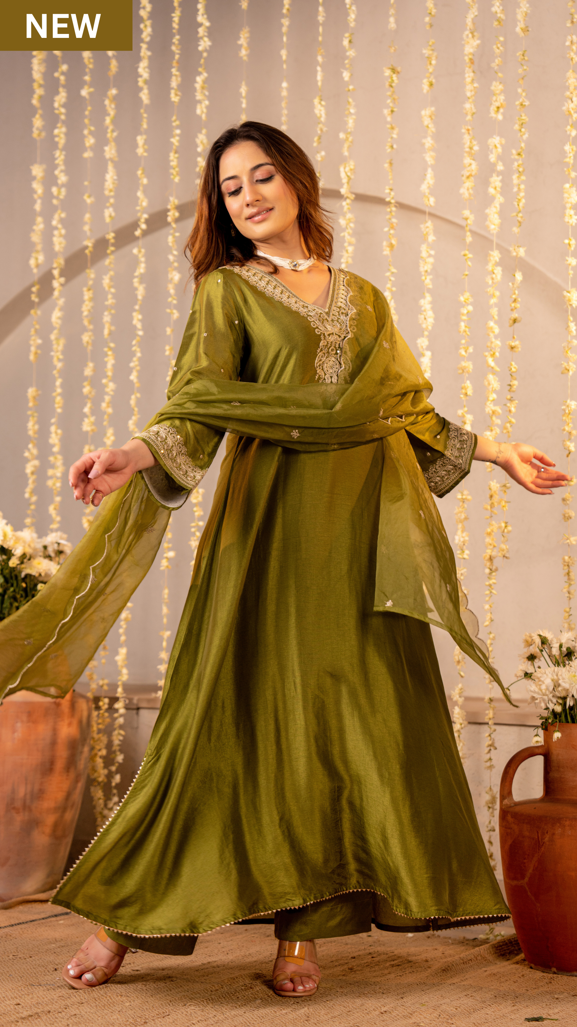 Emerald Whisper Silk Suit Set