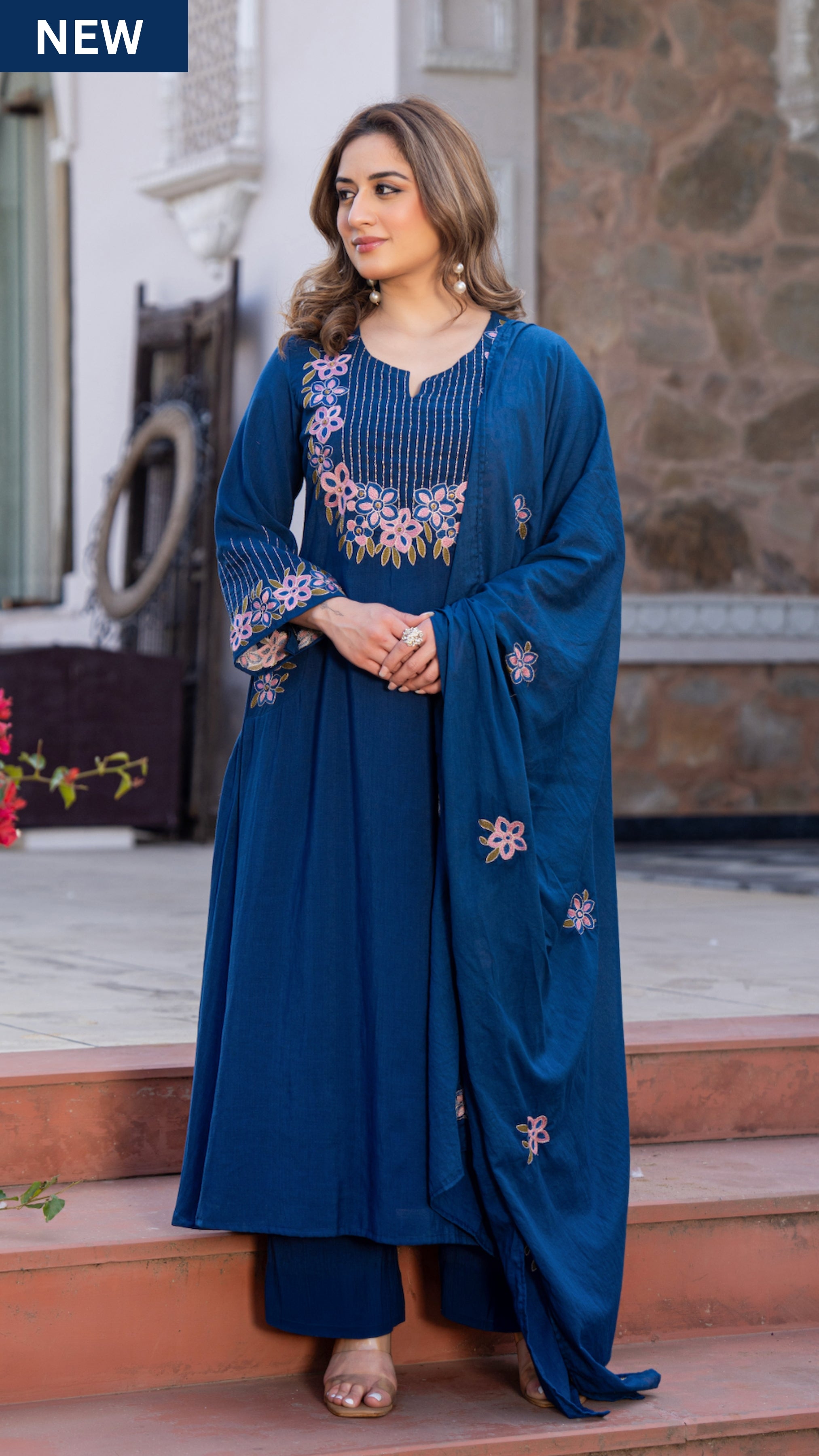 Ocean Bloom A-line Suit Set