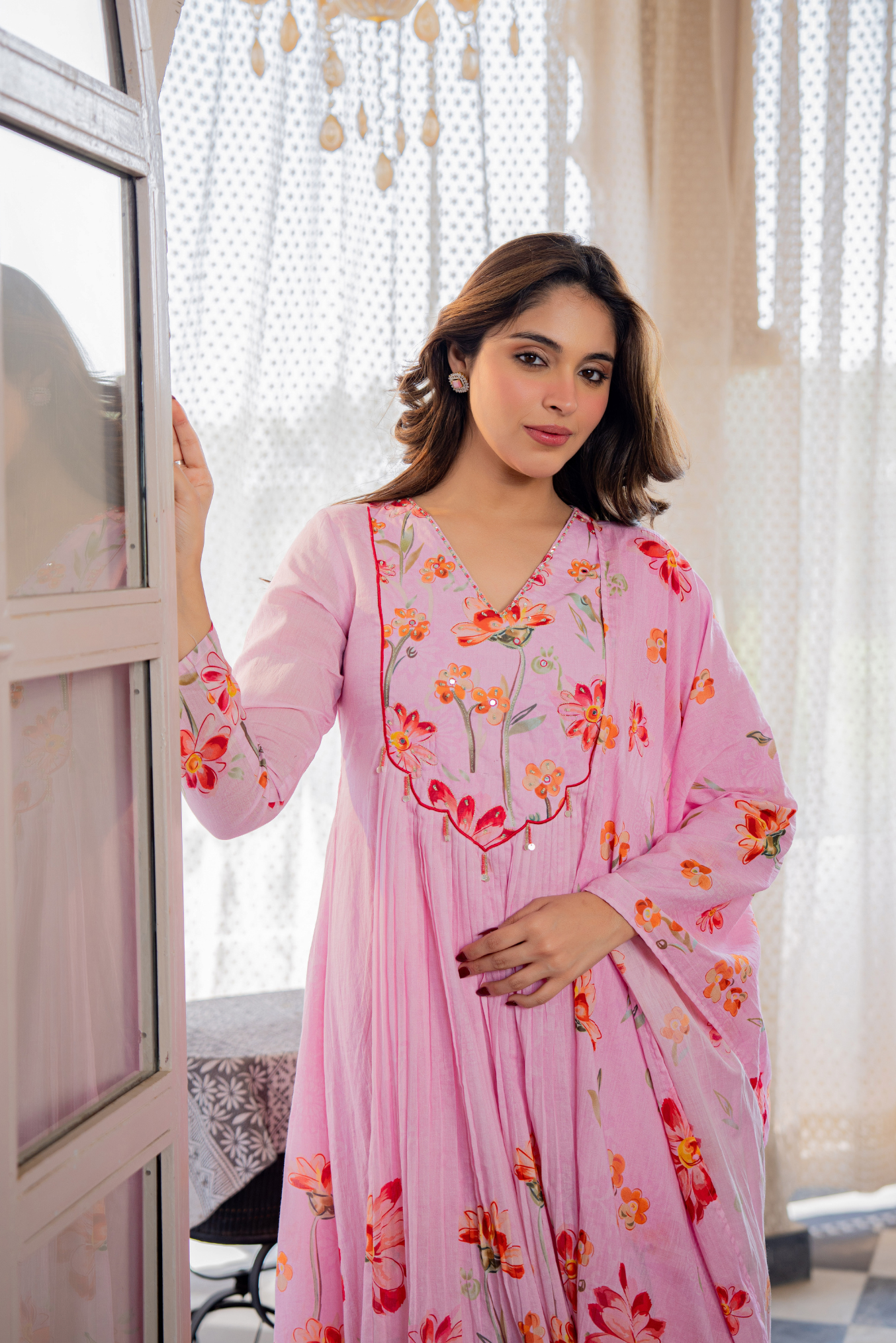 Blush Meadow Printed Suit Set