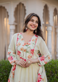 Ivory Petal Grace Cotton Suit Set
