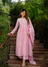 Blossom Pink Flared Suit Set