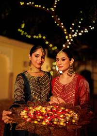 Midnight Bloom Flared Chanderi Suit Set