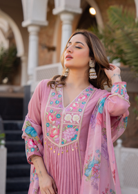 Rose Lilac Crush Embroidered Suit Set