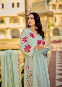 Aqua Blossom Suit Set