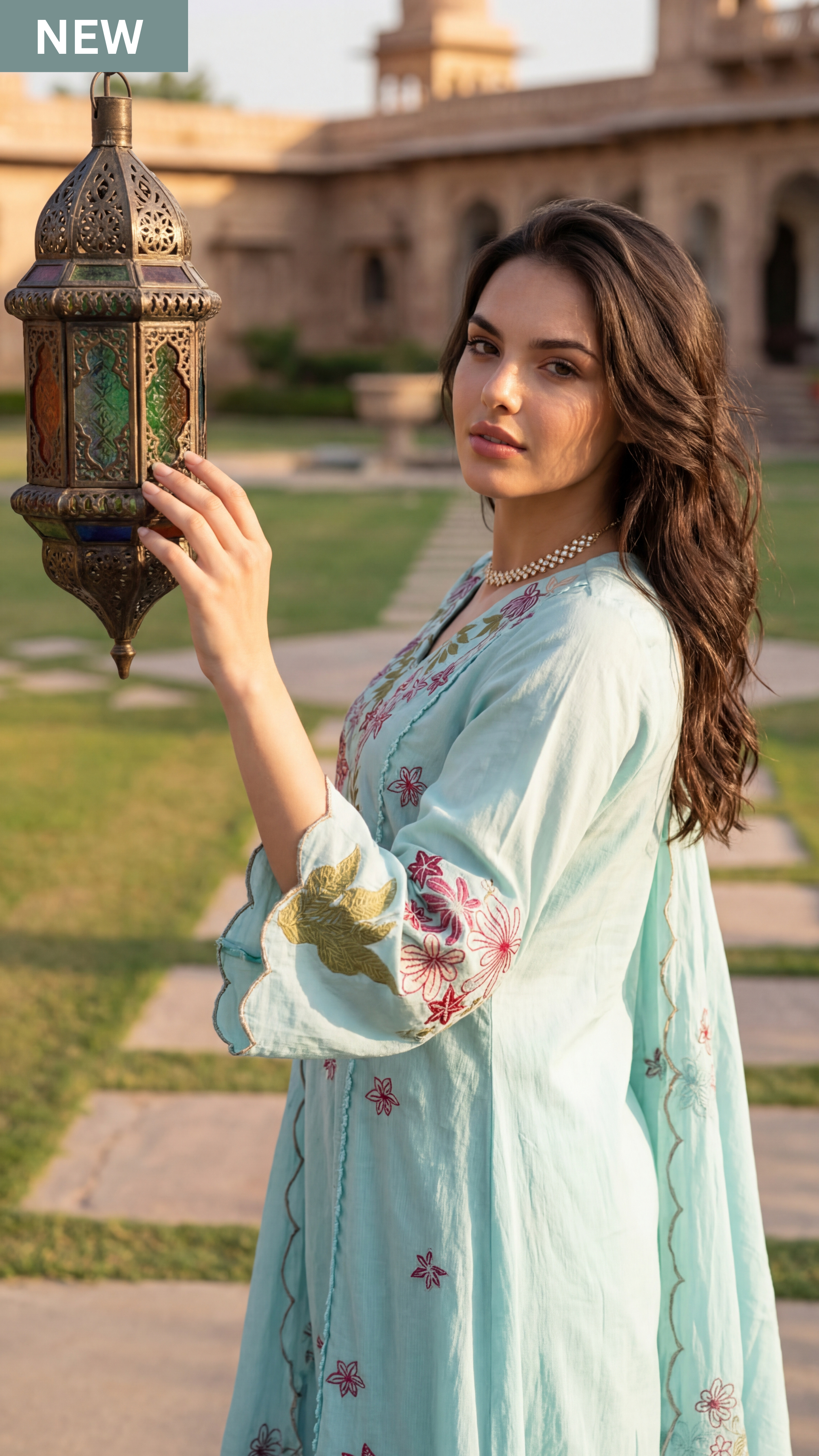 Seafoam Chanderi Suit Set