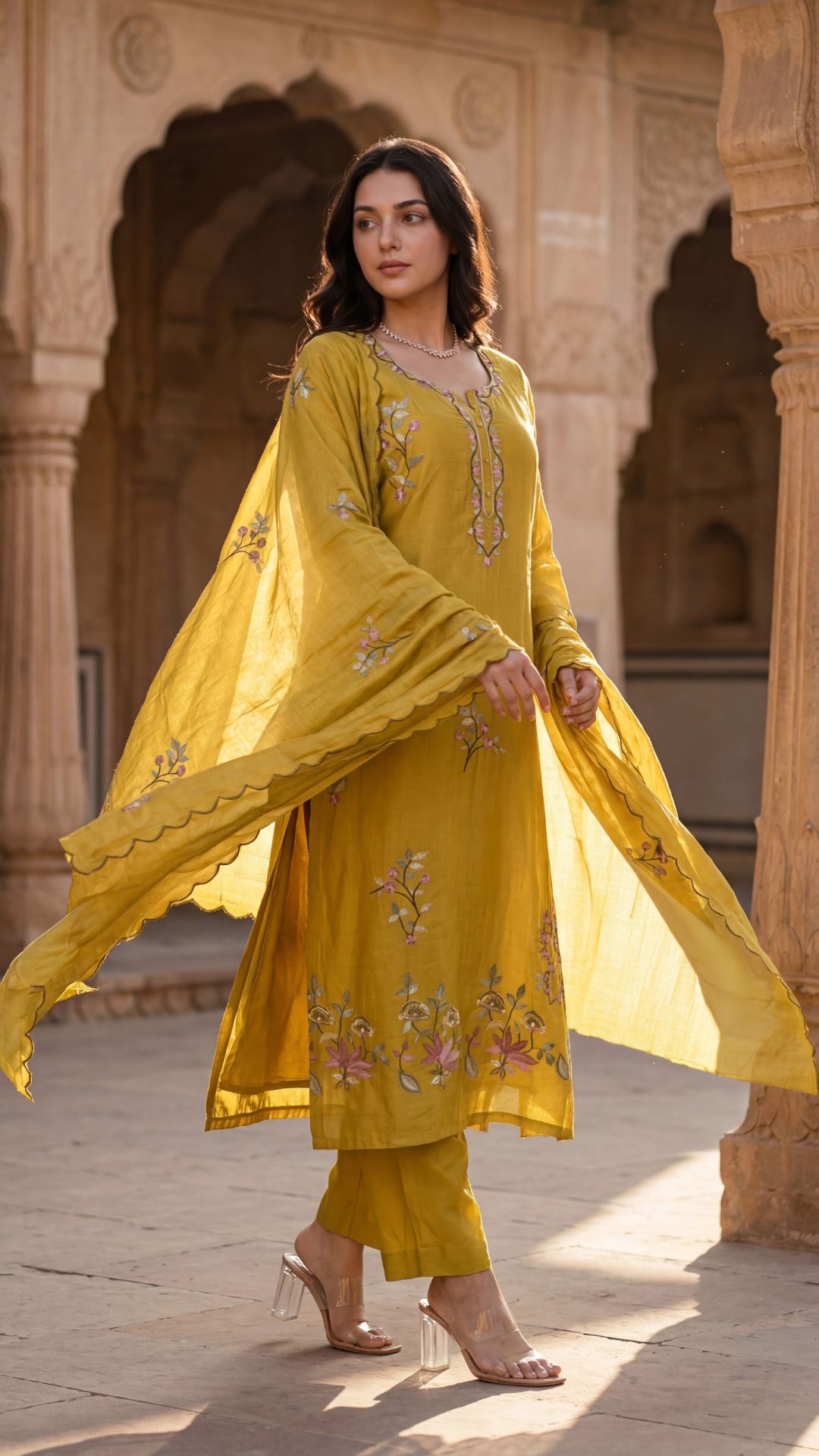 Sunlit Elegance Chanderi Suit Set