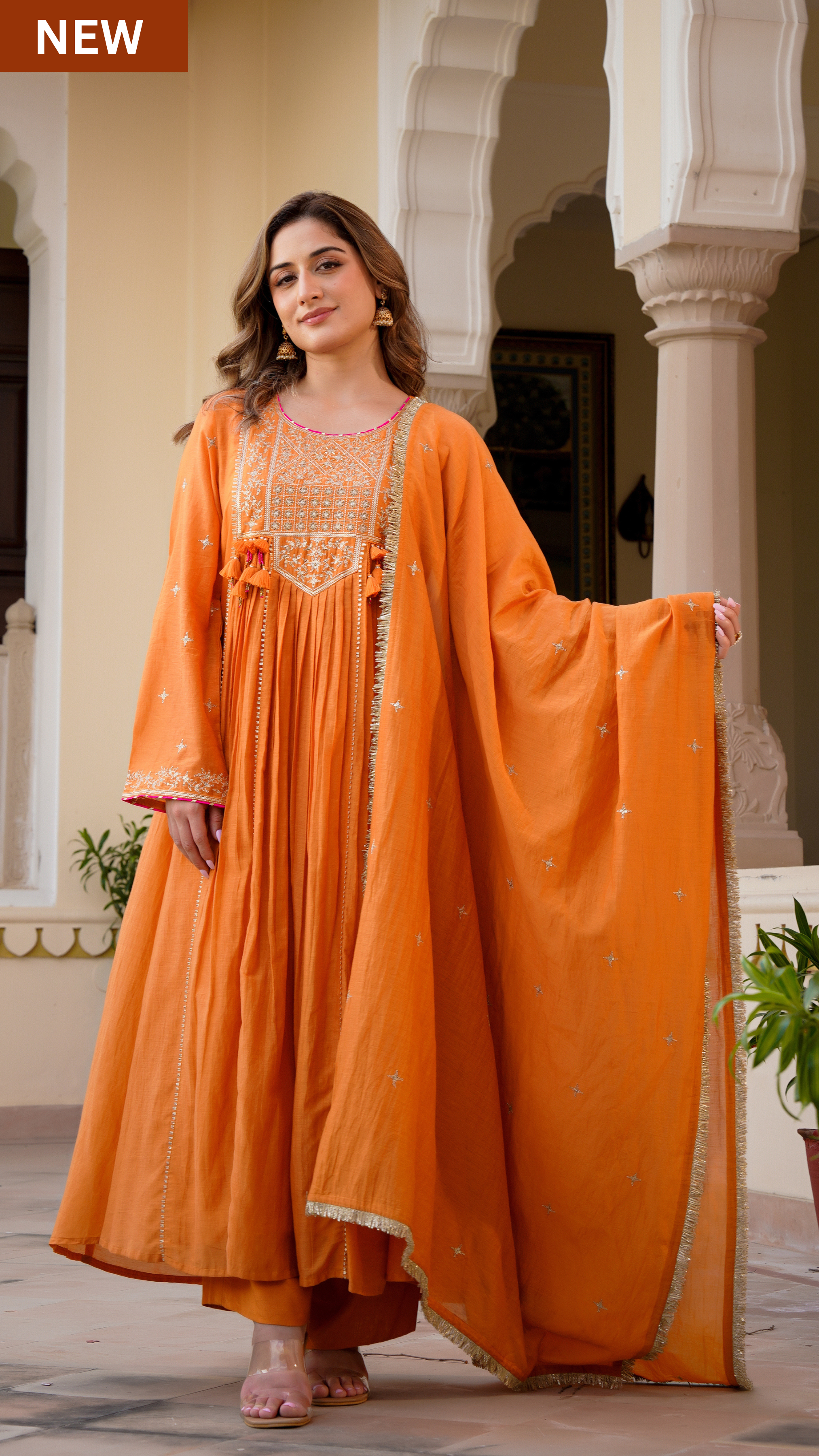 Amber Gaze Chanderi Set