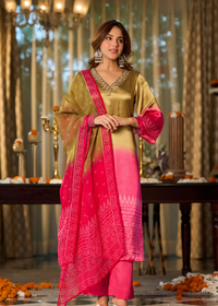 Golden Fuchsia Kurta Set