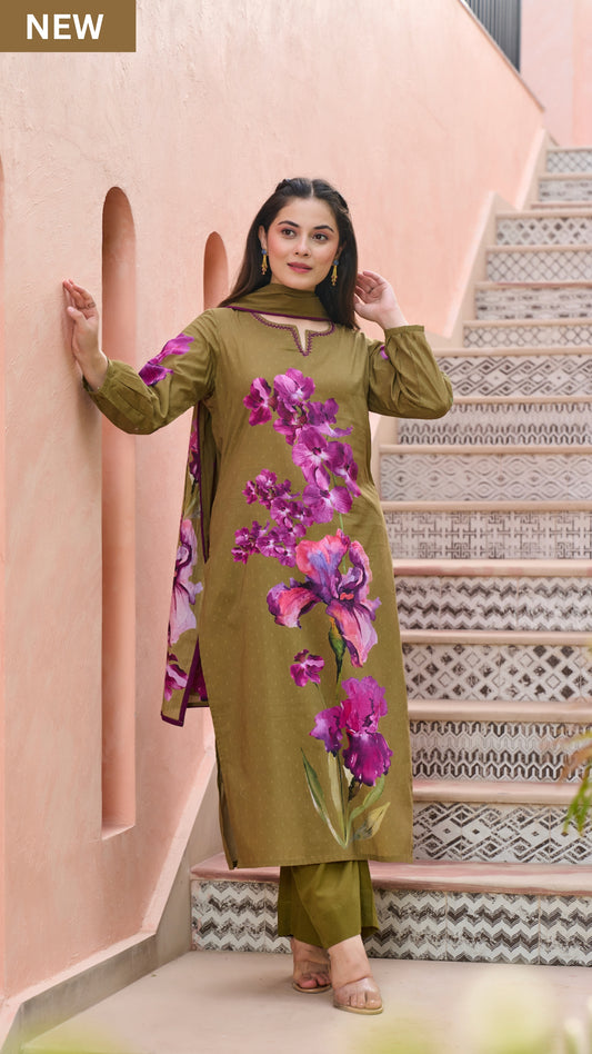 Petal Olive Suit Set