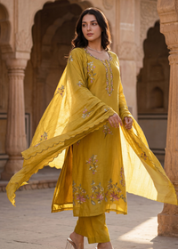 Sunlit Elegance Chanderi Suit Set
