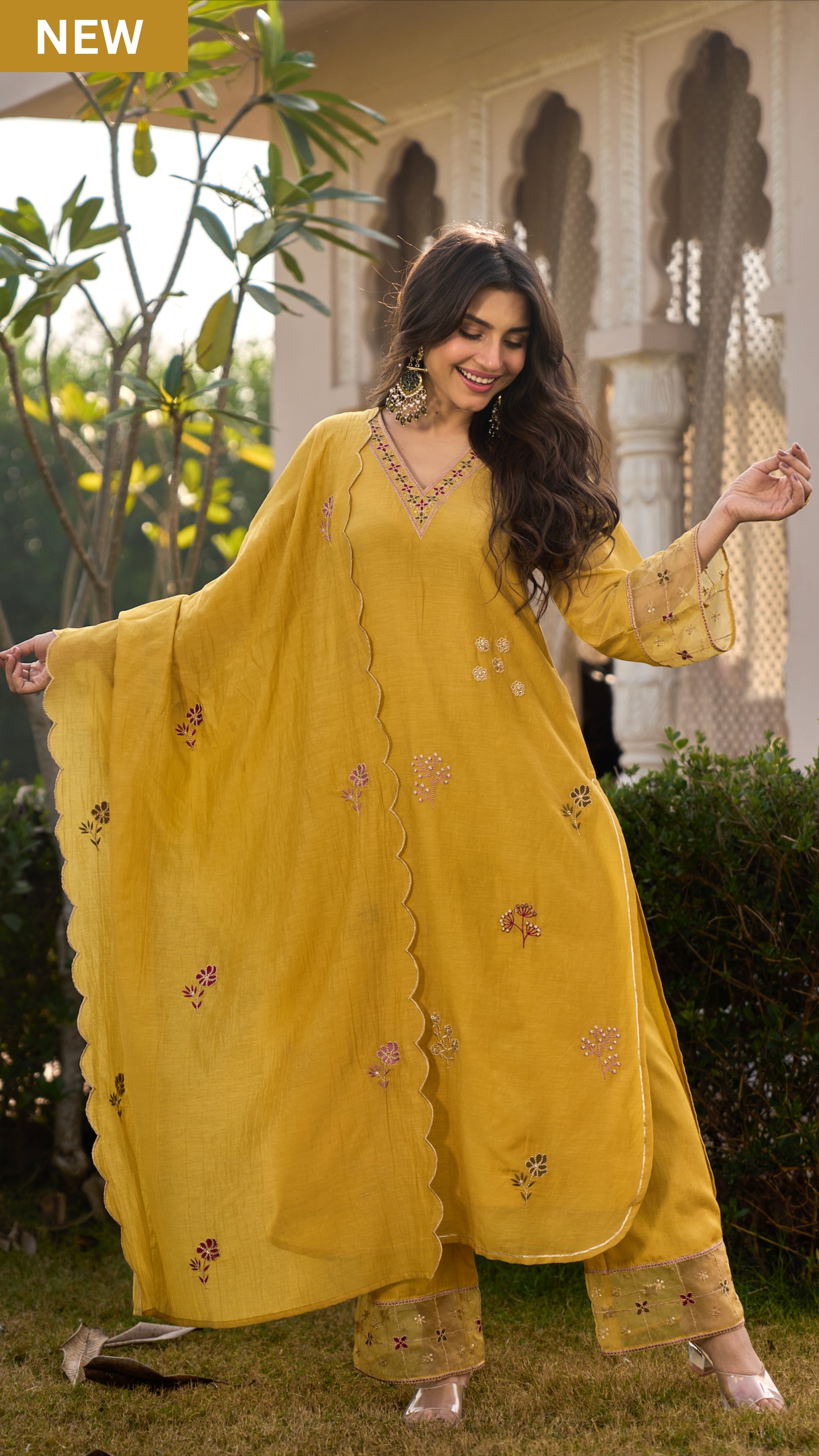 Mustard Noor Chanderi Suit Set